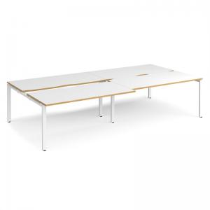 Adapt sliding top double back to back desks 3200mm x 1600mm - white