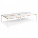 Adapt sliding top double back to back desks 3200mm x 1600mm - white frame, white top with oak edging STE3216-WH-WO