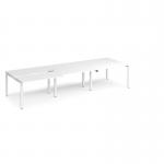 Adapt sliding top triple back to back desks 3600mm x 1200mm - white frame, white top STE3612-WH-WH