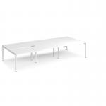 Adapt sliding top triple back to back desks 3600mm x 1600mm - white frame, white top STE3616-WH-WH