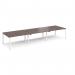 Adapt sliding top triple back to back desks 4200mm x 1200mm - white frame, walnut top STE4212-WH-W