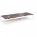 Adapt sliding top triple back to back desks 4200mm x 1600mm - white frame, walnut top STE4216-WH-W