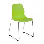 Strut multi-purpose chair with chrome sled frame - lime green