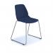 Strut multi-purpose chair with chrome sled frame - navy blue STR501C-NB