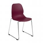 Strut multi-purpose chair with chrome sled frame - plum