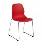Strut multi-purpose chair with chrome sled frame - red STR501C-RE
