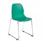 Strut multi-purpose chair with chrome sled frame - turquoise
