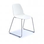 Strut multi-purpose chair with chrome sled frame - white STR501C-WH