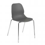 Strut multi-purpose chair with chrome 4 leg frame - grey