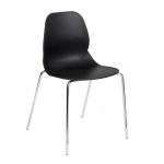Strut multi-purpose chair with chrome 4 leg frame - black STR502C-K