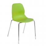 Strut multi-purpose chair with chrome 4 leg frame - lime green