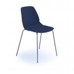 Strut multi-purpose chair with chrome 4 leg frame - navy blue STR502C-NB