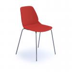 Strut multi-purpose chair with chrome 4 leg frame - red STR502C-RE