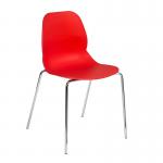 Strut multi-purpose chair with chrome 4 leg frame - red