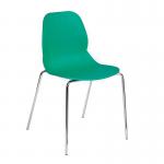 Strut multi-purpose chair with chrome 4 leg frame - turquoise