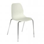 Strut multi-purpose chair with chrome 4 leg frame - white
