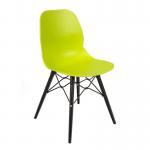 Strut multi-purpose chair with black oak 4 leg frame and black steel detail - lime green
