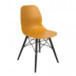 Strut multi-purpose chair with black oak 4 leg frame and black steel detail - mustard