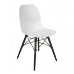 Strut multi-purpose chair with black oak 4 leg frame and black steel detail - white