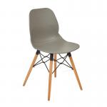 Strut multi-purpose chair with natural oak 4 leg frame and black steel detail - grey STR504W-GR