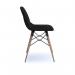 Strut multi-purpose chair with natural oak 4 leg frame and black steel detail - black STR504W-K