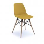 Strut multi-purpose chair with natural oak 4 leg frame and black steel detail - mustard STR504W-MU