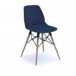 Strut multi-purpose chair with natural oak 4 leg frame and black steel detail - navy blue STR504W-NB