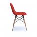 Strut multi-purpose chair with natural oak 4 leg frame and black steel detail - red STR504W-RE