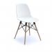 Strut multi-purpose chair with natural oak 4 leg frame and black steel detail - white STR504W-WH