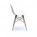 Strut multi-purpose chair with natural oak 4 leg frame and black steel detail - white STR504W-WH