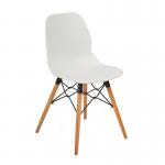 Strut multi-purpose chair with natural oak 4 leg frame and black steel detail - white STR504W-WH