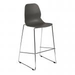 Strut multi-purpose stool with chrome sled frame - grey STR601C-GR