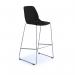 Strut multi-purpose stool with chrome sled frame - black STR601C-K