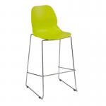 Strut multi-purpose stool with chrome sled frame - lime green