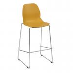 Strut multi-purpose stool with chrome sled frame - mustard STR601C-MU