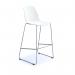 Strut multi-purpose stool with chrome sled frame - white STR601C-WH