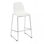 Strut multi-purpose stool with chrome sled frame - white STR601C-WH