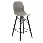 Strut multi-purpose stool with black oak 4 leg frame and black steel detail - grey STR603K-GR