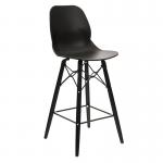 Strut multi-purpose stool with black oak 4 leg frame and black steel detail - black STR603K-K