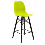 Strut multi-purpose stool with black oak 4 leg frame and black steel detail - lime green STR603K-LG