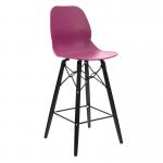 Strut multi-purpose stool with black oak 4 leg frame and black steel detail - plum STR603K-PL