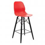 Strut multi-purpose stool with black oak 4 leg frame and black steel detail - red STR603K-RE