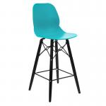 Strut multi-purpose stool with black oak 4 leg frame and black steel detail - turquoise STR603K-TQ