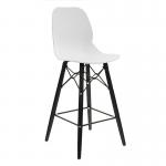 Strut multi-purpose stool with black oak 4 leg frame and black steel detail - white STR603K-WH