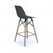 Strut multi-purpose stool with natural oak 4 leg frame and black steel detail - grey STR604W-GR