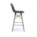 Strut multi-purpose stool with natural oak 4 leg frame and black steel detail - grey STR604W-GR