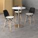 Strut multi-purpose stool with natural oak 4 leg frame and black steel detail - grey STR604W-GR