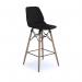 Strut multi-purpose stool with natural oak 4 leg frame and black steel detail - black STR604W-K