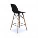 Strut multi-purpose stool with natural oak 4 leg frame and black steel detail - black STR604W-K