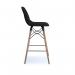 Strut multi-purpose stool with natural oak 4 leg frame and black steel detail - black STR604W-K